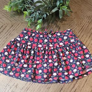 Cute Apple Print Skirt With Shorts Size 5/6